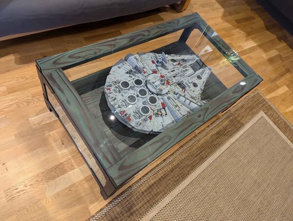 Lego Large Coffee Display Table - IRONFIRE | Elegant Metal & Wood