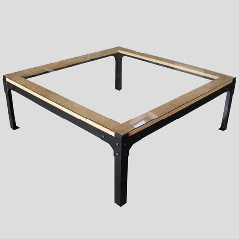 Simple Oak and Glass Coffee Table Ironfire glass top coffee table without shelf