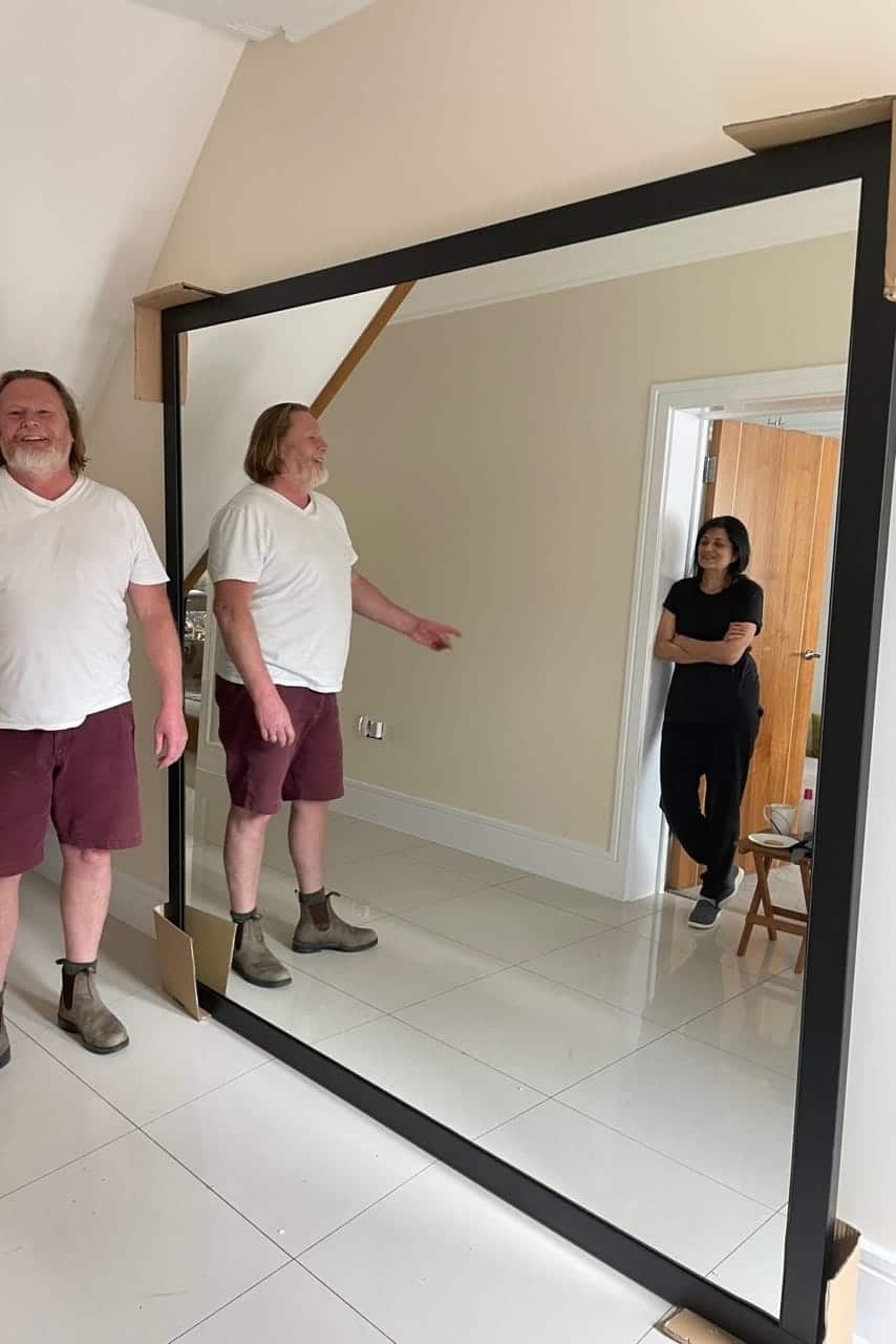 Ironfire Extra Large Mirror 2000x2000 Extra Large Mirror With Black Steel Frame