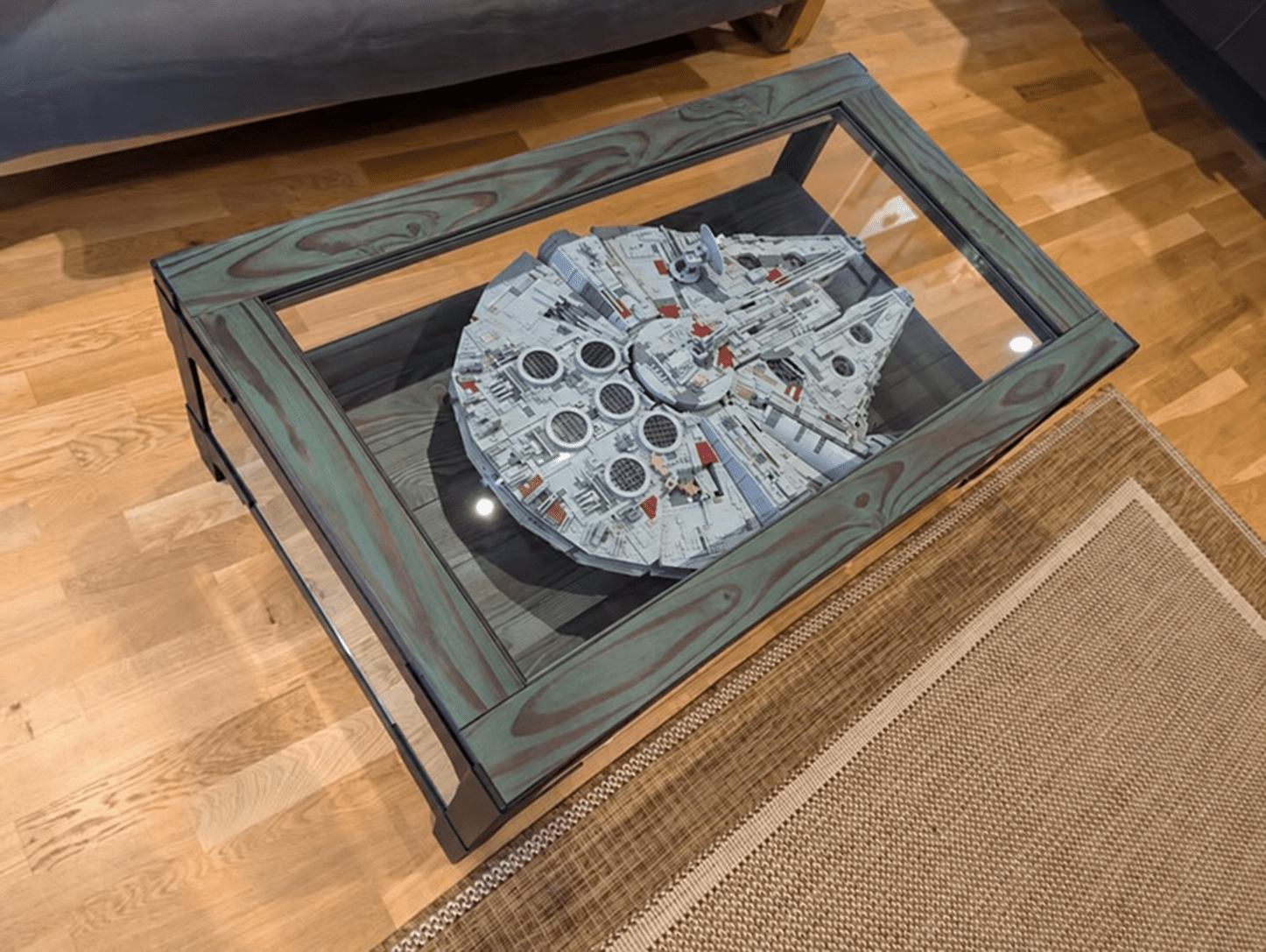 Millennium Falcon 700x900 burnt jade lego display table