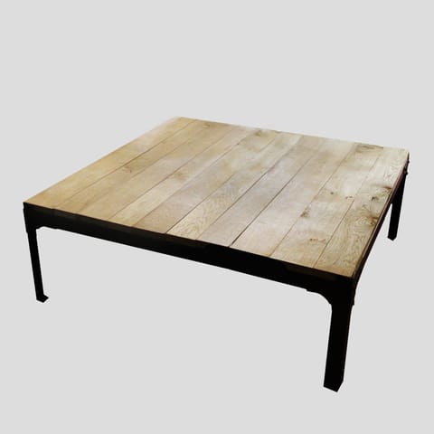 Minimal Wood Top Coffee Table Ironfire coffee table with one oak shelf