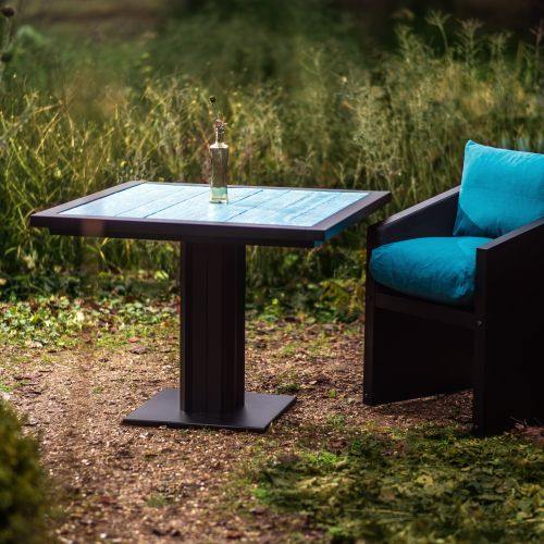 Large Square Bistro for Indoor and Outdoor Use Ironfire Bright Blue Bistro Table